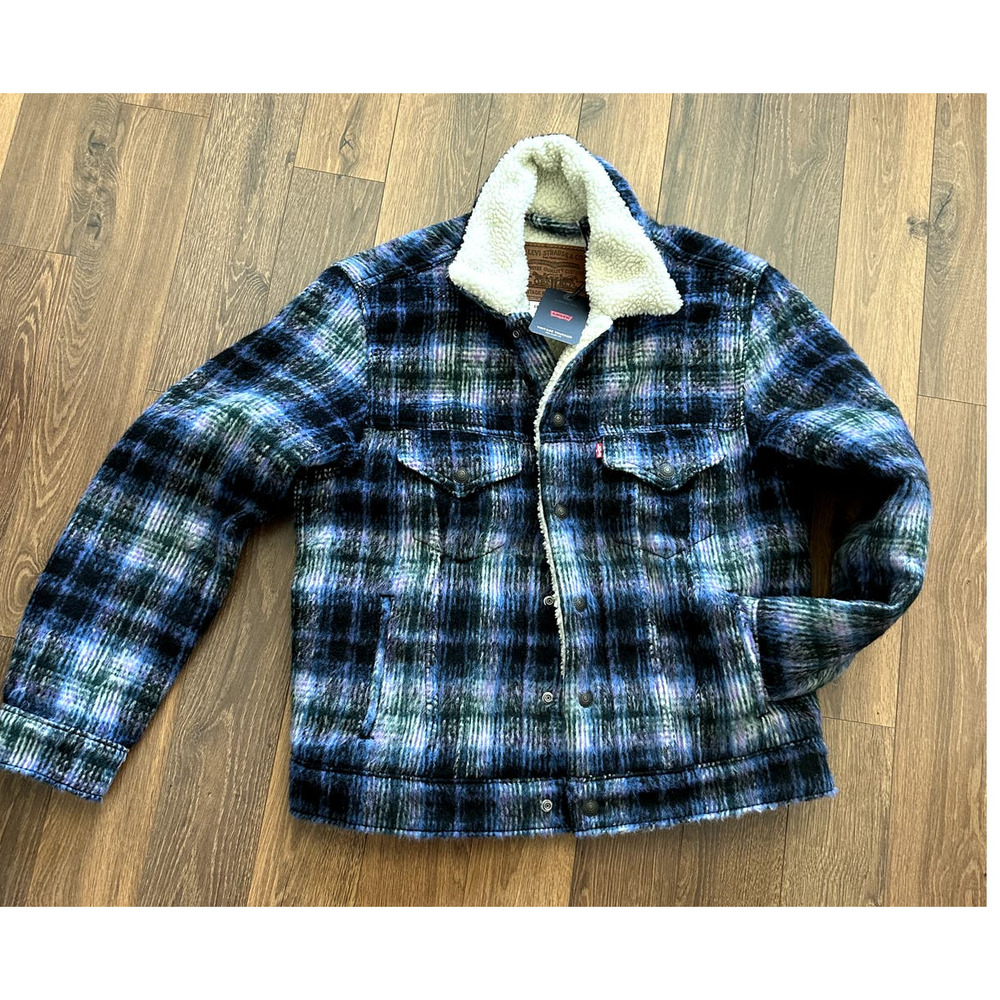 Levi's VINTAGE RELAXED FIT FLEECE SHERPA TRUCKER JACKET Men's Sz XS/Ladies Med - Picture 2 of 7